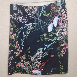 Talbots Blue and Black Mini Pencil Skirt Cocktail 12P (5230)